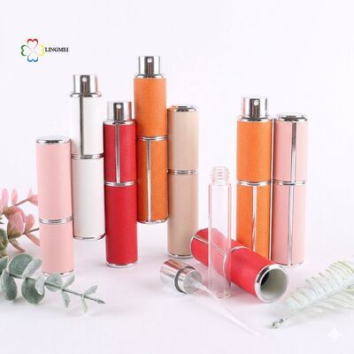 quality  Premium 10ml Leather Rotating Perfume Atomizer – Refillable Travel Spray Bottle factory