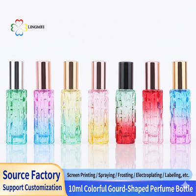 quality  Luxury 10ml Gourd-Textured Glass Perfume bottle with auminum mist spray – Premium Portable Travel Spray Bottle factory