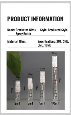 Quality  2ml 3ml 5ml 10ml glass Perfume bottle with mist spray inside Silicone Gasket and calibration ml silk print factory