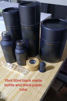 18/410, 20/410 black plastic  intermittent stripes  ring with  black frosted rubber tip and a pointed amber graduated pipette