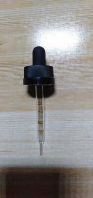 18/410, 20/410 black plastic  intermittent stripes  ring with  black frosted rubber tip and a pointed amber graduated pipette