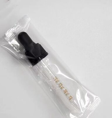 18/410, 20/410 black plastic  intermittent stripes  ring with  black frosted rubber tip and a pointed amber graduated pipette