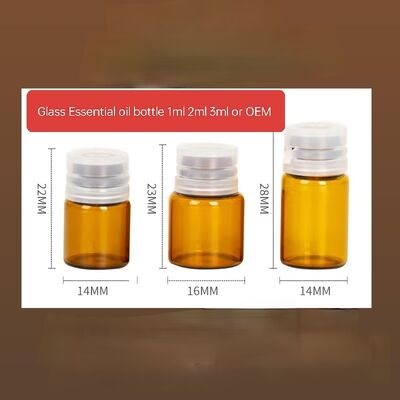 1ml 2ml 3ml Amber glass mugwort  essential oil bottle