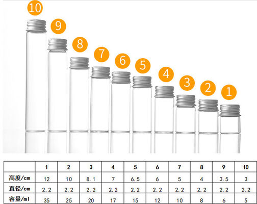 Glass Dram Vials 5ml 6ml 8ml 10ml 12ml 15ml Clear glass vials with aluminum cap for subpackage