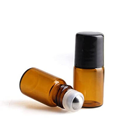 Glass Oil Bottles For Essential Oils,2ml(5/8Dram) Amber Glass Roller Bottles With Stainless Steel Roller Balls Empty Gl