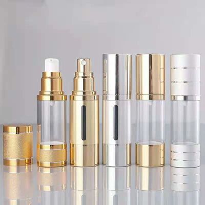 15ml 20ml 30ml 50ml 100ml  airless window bottle covered with Silver Gold aluminum