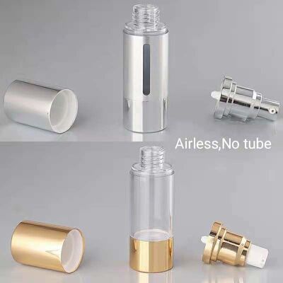 15ml 20ml 30ml 50ml 100ml  airless window bottle covered with Silver Gold aluminum