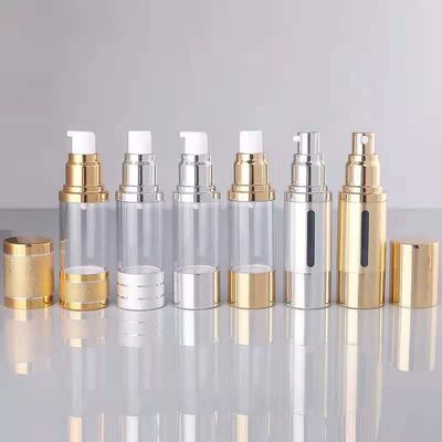 15ml 20ml 30ml 50ml 100ml  airless window bottle covered with Silver Gold aluminum