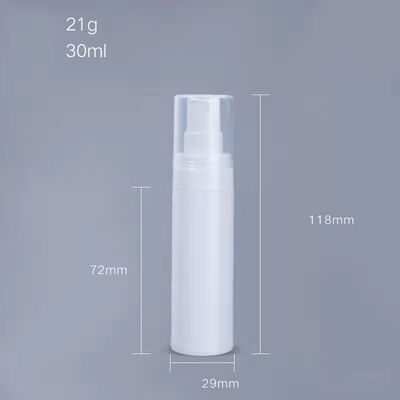 Stock PP half transparent frosted airless spray bottle 15ml 30ml 50ml liquid cosmetic bottle