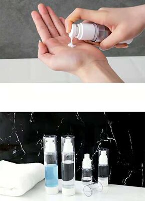 Airless Travel subpackage bottle for cosmetic liquid and gel