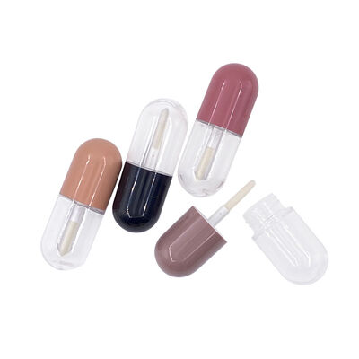 Stock Empty Mini Cute Pill  shaped 4.5-5ml  lipgloss tubes capsule lipstick tube for cosmetic