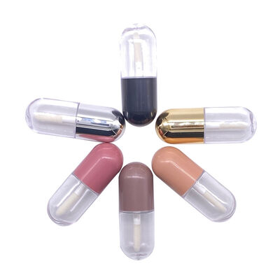 Stock Empty Mini Cute Pill  shaped 4.5-5ml  lipgloss tubes capsule lipstick tube for cosmetic