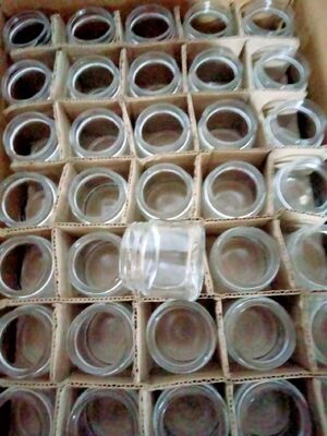 2oz 9oz clear glass jar with Common screw bamboo cap and cap Laser -engraved  logo