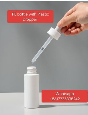 100ml PE bottle with 24mm Neck Child Lock ring & 1ml per squeeze Rubber & Plastic Graduated Pipette for medical syrups