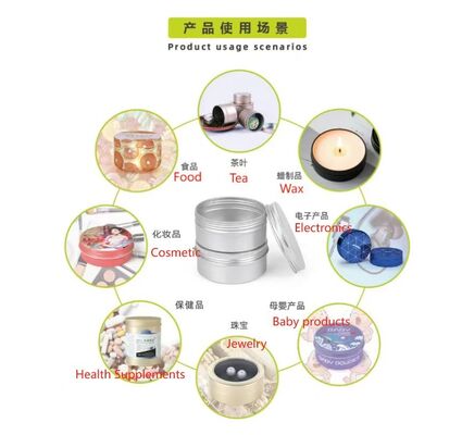 5ml 10ml 15ml 20ml 30ml 50ml 60ml 80ml 100ml Aluminum jar for candle products, cosmetics cream