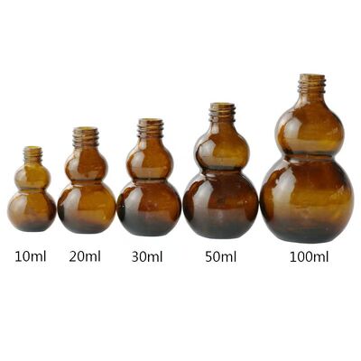 10/20/30/50/100 ml Amber Double Gourd Bottle with Dropper, Gourd Dispensing Bottle with Roller or Mist Spray