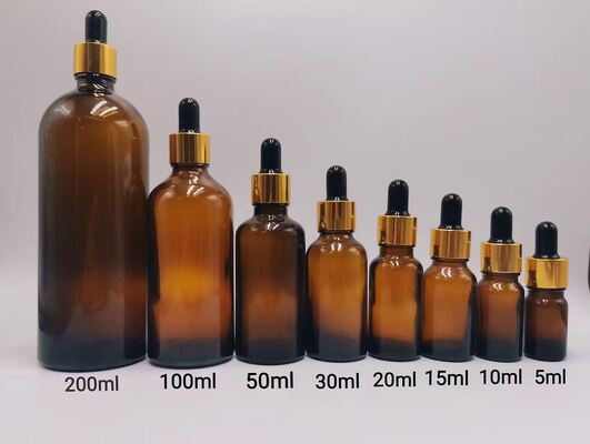 5g 10g 15g 30g Amber glass cream jar and amber glass dropper bottles