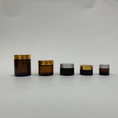 5g 10g 15g 30g Amber glass cream jar and amber glass dropper bottles