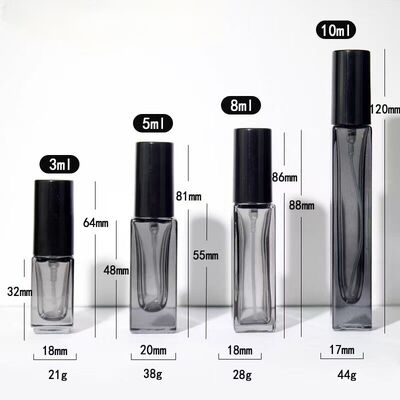 Premium Thick-Wall Glass Perfume Bottle with Electroplated Aluminum Sprayer 3ml 5ml 8ml 10ml 15ml 20ml 30ml