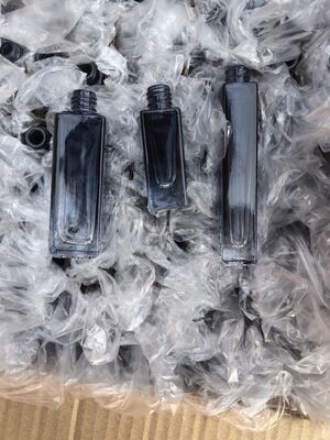 Luxury Gradient Black Glass Perfume Bottles 5ml 10ml 20ml with Aluminum Mist Spray & 10ml Precision Dispensing Syringe Kit