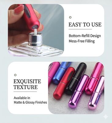 5ml Portable Bottom-Refill Perfume Atomizer – Leak-Proof Aluminum Travel Spray Bottle for Fragrance