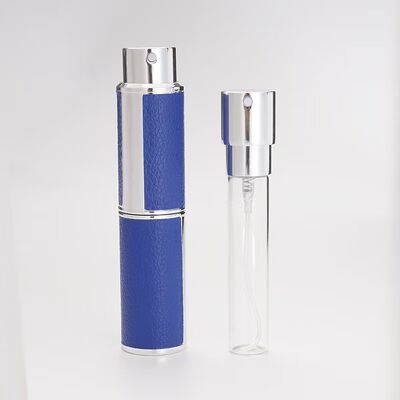 Premium 10ml Leather Rotating Perfume Atomizer – Refillable Travel Spray Bottle