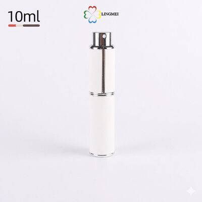 Premium 10ml Leather Rotating Perfume Atomizer – Refillable Travel Spray Bottle