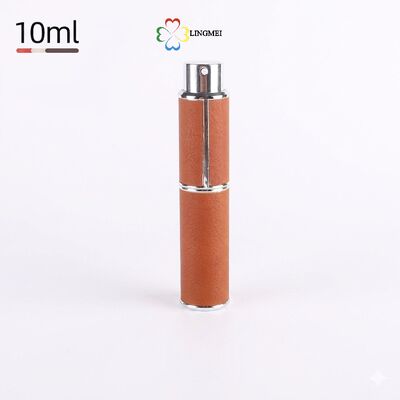 Premium 10ml Leather Rotating Perfume Atomizer – Refillable Travel Spray Bottle