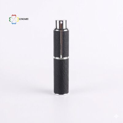 Premium 10ml Leather Rotating Perfume Atomizer – Refillable Travel Spray Bottle