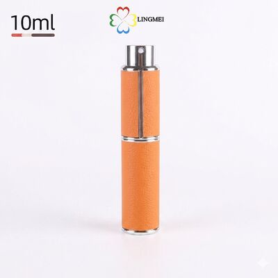 Premium 10ml Leather Rotating Perfume Atomizer – Refillable Travel Spray Bottle