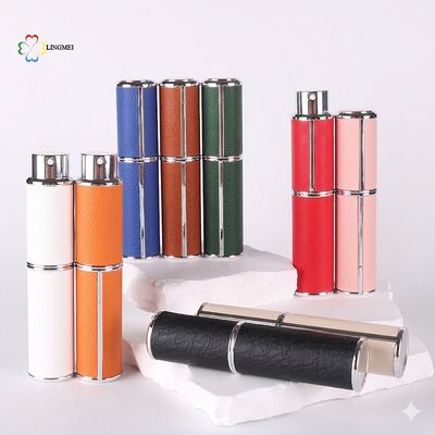 Premium 10ml Leather Rotating Perfume Atomizer – Refillable Travel Spray Bottle