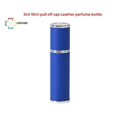 Wholesale Premium Leather Refillable Perfume bottle| 5ml 10ml Luxury Travel Scent Spray Bottle with Pull-Off Cap