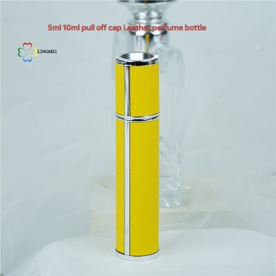 Wholesale Premium Leather Refillable Perfume bottle| 5ml 10ml Luxury Travel Scent Spray Bottle with Pull-Off Cap