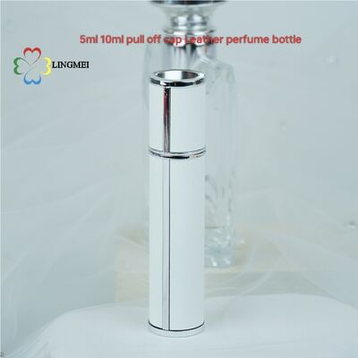 Wholesale Premium Leather Refillable Perfume bottle| 5ml 10ml Luxury Travel Scent Spray Bottle with Pull-Off Cap