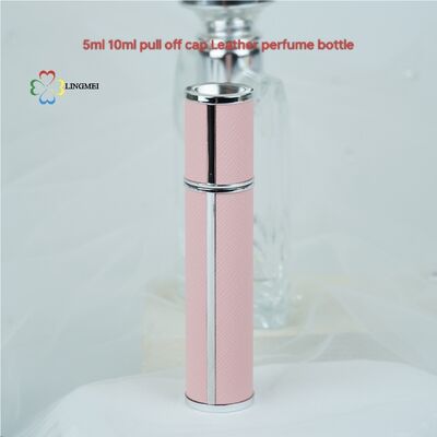 Wholesale Premium Leather Refillable Perfume bottle| 5ml 10ml Luxury Travel Scent Spray Bottle with Pull-Off Cap