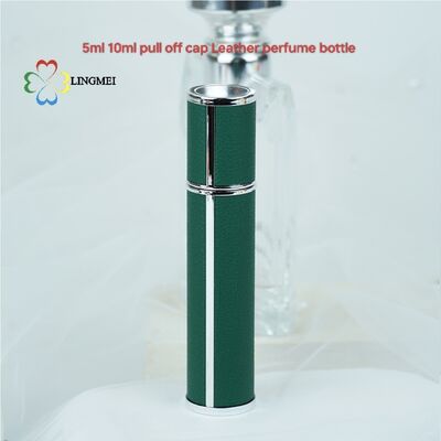 Wholesale Premium Leather Refillable Perfume bottle| 5ml 10ml Luxury Travel Scent Spray Bottle with Pull-Off Cap
