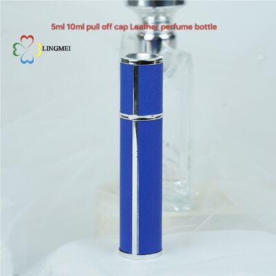 Wholesale Premium Leather Refillable Perfume bottle| 5ml 10ml Luxury Travel Scent Spray Bottle with Pull-Off Cap