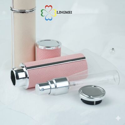 Wholesale Premium Leather Refillable Perfume bottle| 5ml 10ml Luxury Travel Scent Spray Bottle with Pull-Off Cap