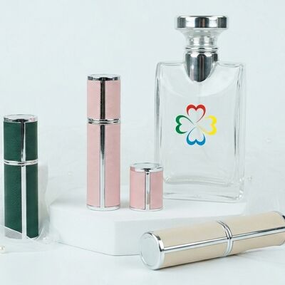 Wholesale Premium Leather Refillable Perfume bottle| 5ml 10ml Luxury Travel Scent Spray Bottle with Pull-Off Cap
