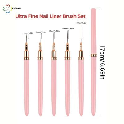 Wholesale Premium 5-Piece Ultra-Fine Nail Art Liner Brush Set – Custom Logo & Private Label Available