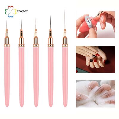 Wholesale Premium 5-Piece Ultra-Fine Nail Art Liner Brush Set – Custom Logo & Private Label Available