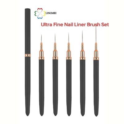 Wholesale Premium 5-Piece Ultra-Fine Nail Art Liner Brush Set – Custom Logo & Private Label Available
