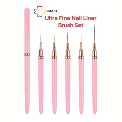 Wholesale Premium 5-Piece Ultra-Fine Nail Art Liner Brush Set – Custom Logo & Private Label Available
