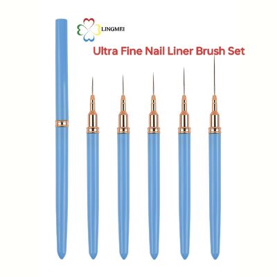 Wholesale Premium 5-Piece Ultra-Fine Nail Art Liner Brush Set – Custom Logo & Private Label Available