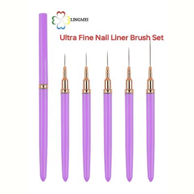 Wholesale Premium 5-Piece Ultra-Fine Nail Art Liner Brush Set – Custom Logo & Private Label Available
