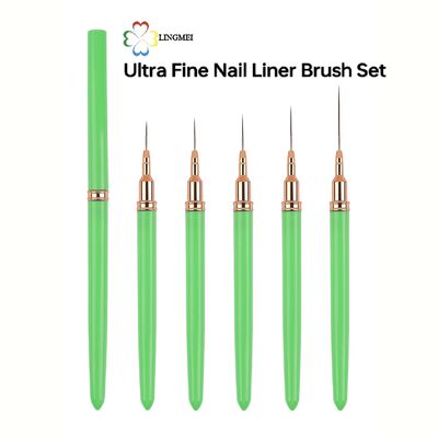 Wholesale Premium 5-Piece Ultra-Fine Nail Art Liner Brush Set – Custom Logo & Private Label Available