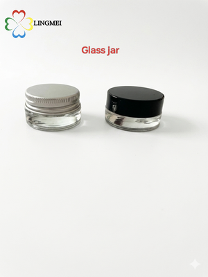 Multi-Material Jar Series: 5g Premium Concentrate Glass jar  with plastic Caps or aluminum cap&Pressure-Sensitive Liner,  Bamboo jar,  Aluminum jar