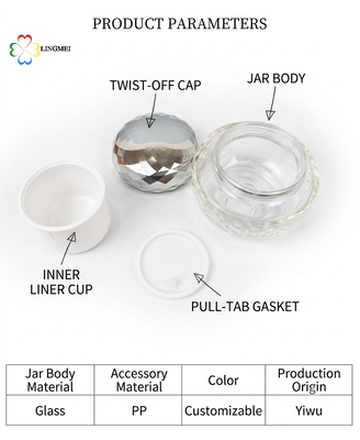 Wholesale High-End Cosmetic Glass Cream Jars 50g inner container, 100g with Luxury Electroplated Screw Cap