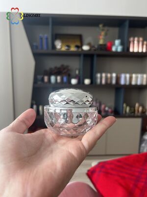 Wholesale High-End Cosmetic Glass Cream Jars 50g inner container, 100g with Luxury Electroplated Screw Cap