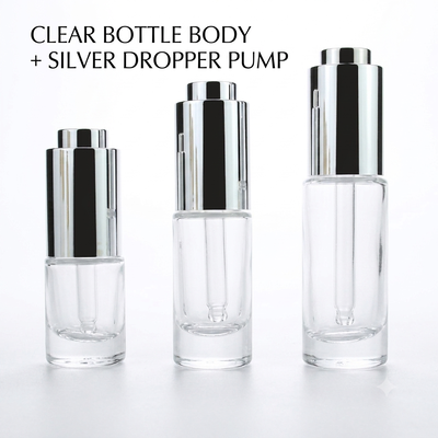 Luxury Push-Button Dropper Glass Bottle 5ml 10ml 15ml for Essential Oils & Cosmetic Serums
